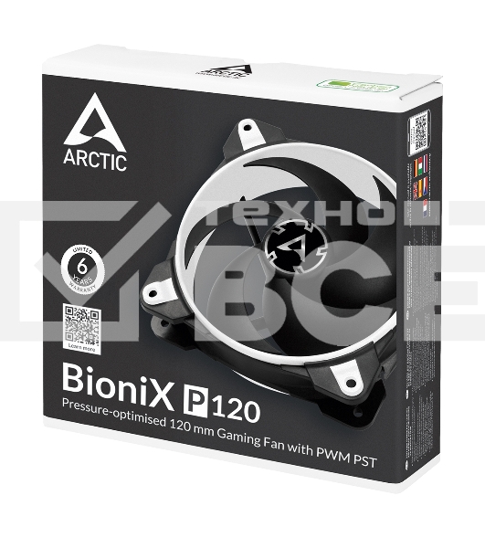 Вентилятор для корпуса Arctic BioniX P120 белый, 120 мм, 2100 об/мин, 24 дБ, 4 pin
