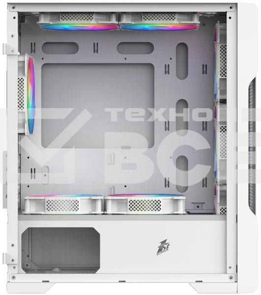 Компьютерный корпус 1STPLAYER TRILOBITE T3 White / mATX, TG / 4x 120mm LED fans inc. / T3-WH-4F1-W