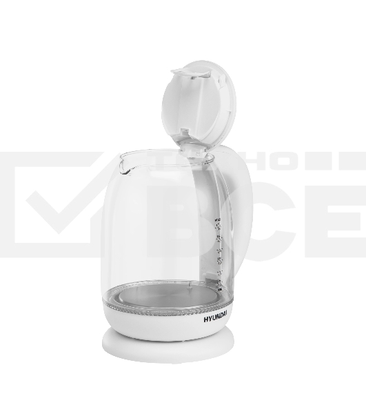 Чайник электрический Hyundai HYK-S3808 1.7л. 2200Вт белый (корпус: стекло)
