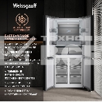 Холодильник Weissgauff WCD 590 NoFrost Inverter Premium Biofresh Blue Glass синий трёхкамерный 359/180 л морозилка снизу, фото9