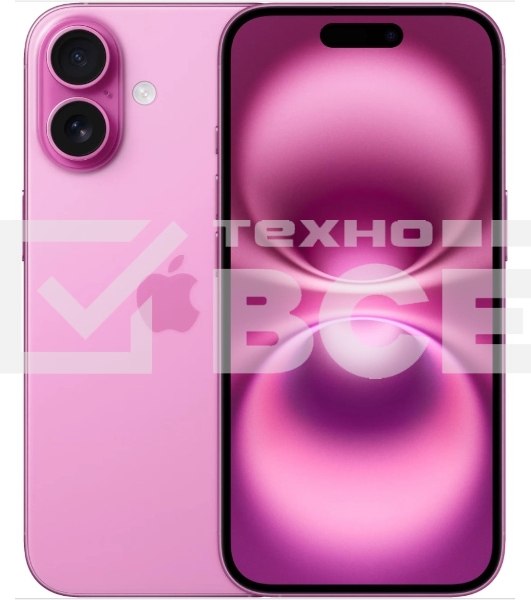Смартфон Apple iPhone 16, 8/256Gb, розовый