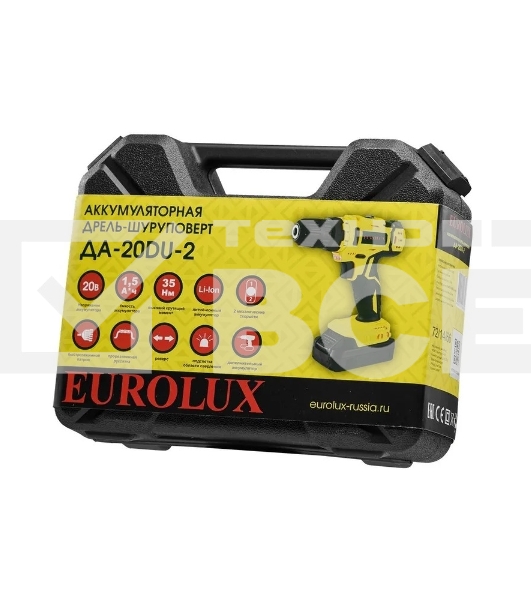 Дрель-шуруповерт аккумуляторная Eurolux ДА-20DU-2
