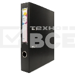 Папка-регистратор Silwerhof 1890082 A4 50мм, двусторонний ПВХ, черный, металлическая окантовка, сборная, сменный карман на корешке, фото 1