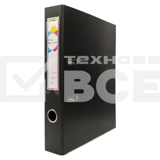 Папка-регистратор Silwerhof 1890082 A4 50мм, двусторонний ПВХ, черный, металлическая окантовка, сборная, сменный карман на корешке