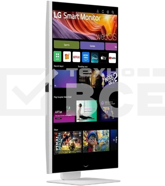 Монитор 31.5' LG UltraFine 32U830SA-W IPS 3840x2160, 60 Гц, 5 мс, 16:9, 400 кд/м², 2xHDMI 2.0, USB-C (65 Вт), USB Hub (2x USB 3.0), 3.5 Jack, HDR10, динамики (2x5 Вт), Smart TV, Wi-Fi, Bluetooth, VESA 100x100, белый