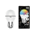 Лампа светодиодная Gauss G45 6W E27 шар RGbW димирование LED 1/100, фото 1