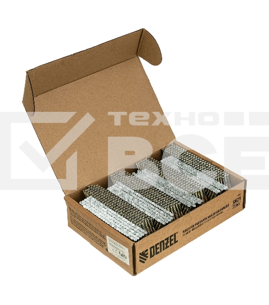 Гвозди Denzel для пнев. нейлера (оцинк.), длина - 75 мм, диам. - 3,05 мм, 2000 шт.