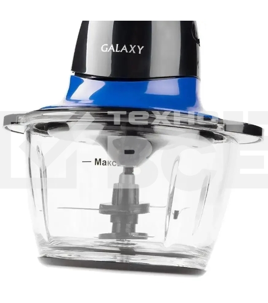 Измельчитель электрический Galaxy Line GL 2357, синий, стеклянная чаша 0,75 л, 400 Вт, импульсный режим