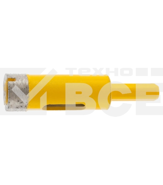 Сверло алмазное по керамограниту Denzel 18 мм, мокрое резание, 6-гранный хвостовик