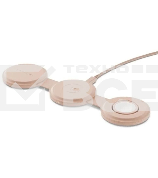 Переносное зарядное устройство Satechi Qi2 OntheGo 3-in-1 Wireless Charger, нежно-розовый