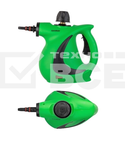 Универсальный ручной отпариватель-пароочиститель Endever Odyssey Q-463, зеленый/черный, мощность 1100 Вт, давление 3,5 бар,производ. 35 г/мин, 6 шт/уп