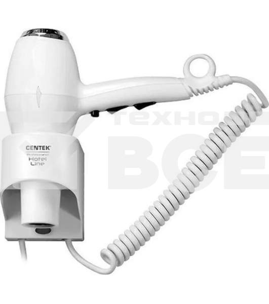 Фен Centek CT-2251 белый, 2100 Вт, ионизация