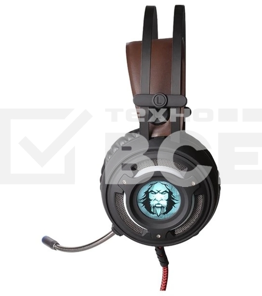 Гарнитура QUMO Atlantis чёрный, проводная, USB, подсветка