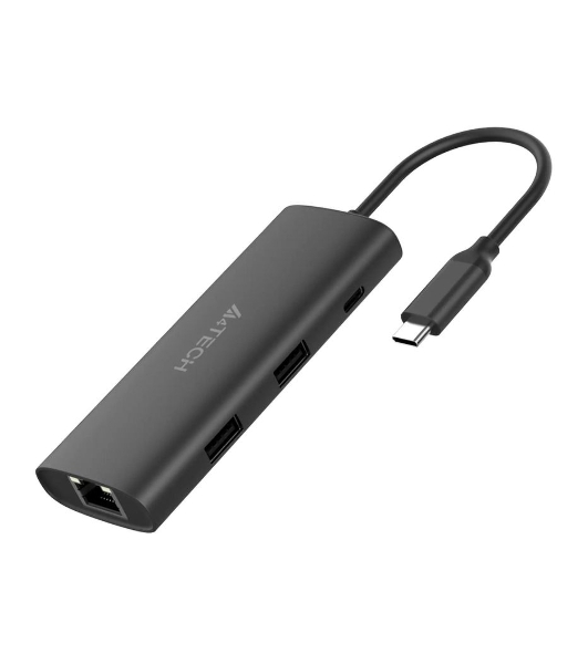 Разветвитель USB-C A4Tech DST-80C 2порт. серый