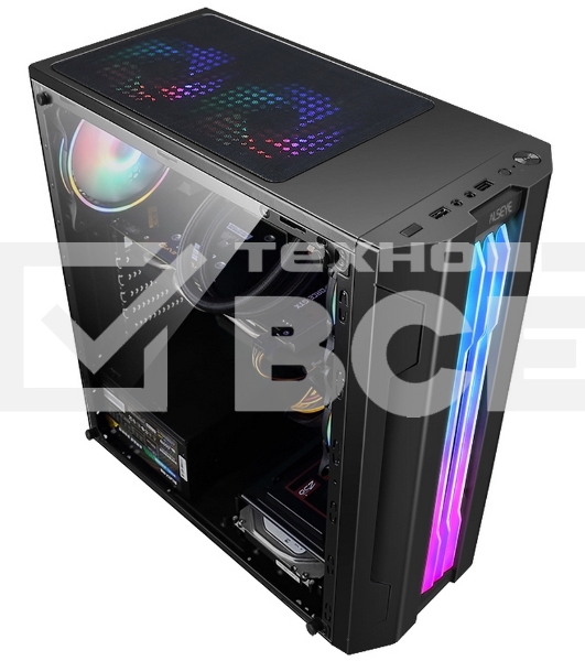 Корпус ALSEYE Auro 3.0-B Mini-ITX/Micro ATX/ATX, USB2.0*2+HD Audio+USB3.0*1, 