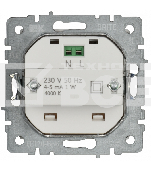 Подсветка светодиодная встраиваемая IEK BRITE ПЛ20-БрБ (BR-FL20-K01) белый