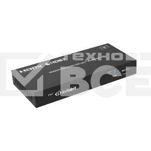 Удлинитель сигнала Infobit E150SK HDBaseT (Tx и Rx), HDMI 18,0 Гбит/с, 150 м для 1080p, 120 м для 4K/60 Гц., KVM, Двунаправленный ИК и RS232, POC, HDCP 2.2, Комплект.