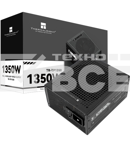 Блок питания Thermalright, 1350W 80+ Platinum (ATX, 3.0, PCIe 5.0, Full modular, 1x24(20+4)pin 600mm, 2xCPU 8(4+4)pin, 2xPCIe*2 8(6+2)pin, 2x12VHPWR PCIe 5.0 12+4pin 600mm, 6xSATA, 5xMOLEX4pin, Active, 120x120mm, 170x150x86mm, OPP, OVP, OTP, OCP, SCP, bla