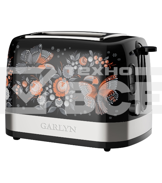 Тостер GARLYN Flower Grace TR-500 - черный