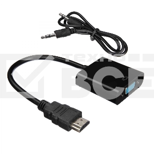 Кабель-адаптер ACD-DAHVF-01B HDMI-VGA, Golden Plated, 19m/15f, черный, 0.2м (742576)