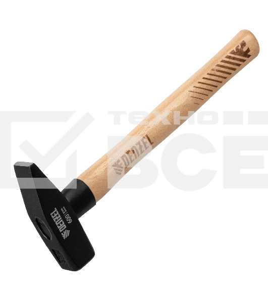 Молоток слесарный Denzel 600 г, кованый квадратный боек, буковая рукоятка