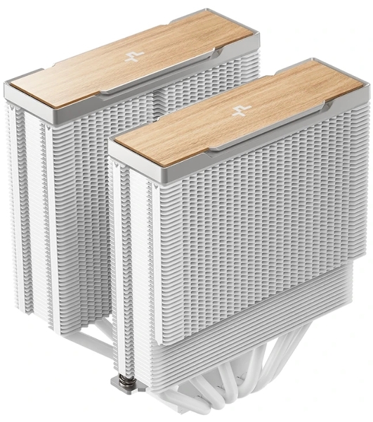 Кулер для процессора DEEPCOOL AK620 G2 WH LGA1851/1700/1200/115X/AM5/AM4 (8шт/кор, TDP 260W, PWM, DUAL Fan 120мм, 6 тепл. трубок, Copper Base, Wood-grain top cover, белый) RET (R-AK620G2-WHNNMN-GJD)