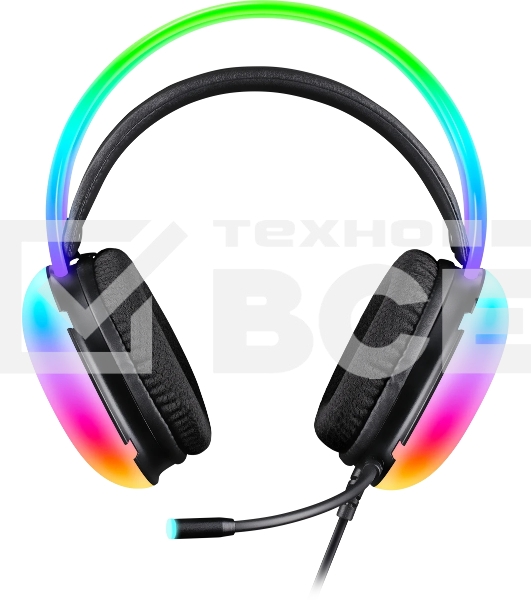 Гарнитура проводная игровая Defender Ignis черный, RGb, провод 2 м