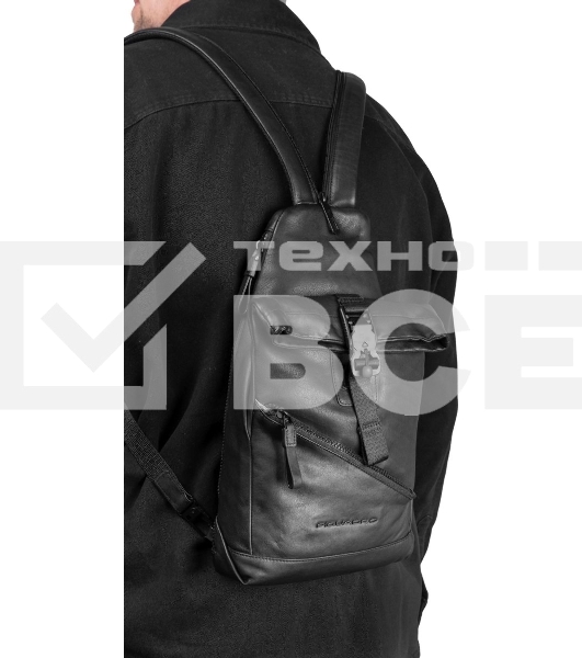 Рюкзак слинг Piquadro Harper CA6784AP/N черный кожа