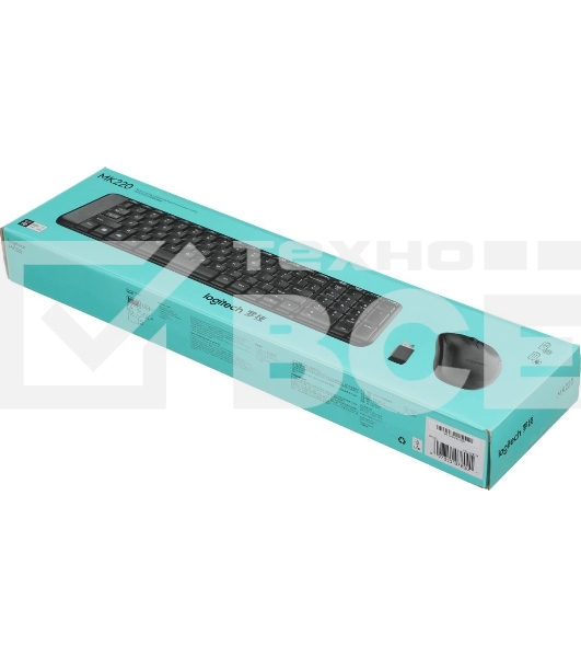 Комплект клавиатура+мышь Logitech MK220 беспроводной, USB, 1000 DPI, чёрный