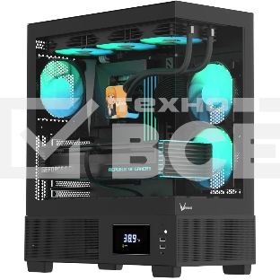 Компьютерный корпус AeroCool/Formula V Line Crystal E1 Black, ATX, TYPE-C*1, USB3.0*2, Switch Display Panel