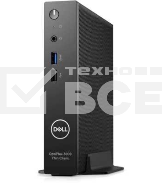 Компьютер Dell OptiPlex 3000 TC Intel Celeron N5105, 2.0 GHz - 2.9 GHz, 8192 Mb, 64 Gb eMMC, DVD нет, Intel UHD Graphics, 65W, Dell ThinOS, черный