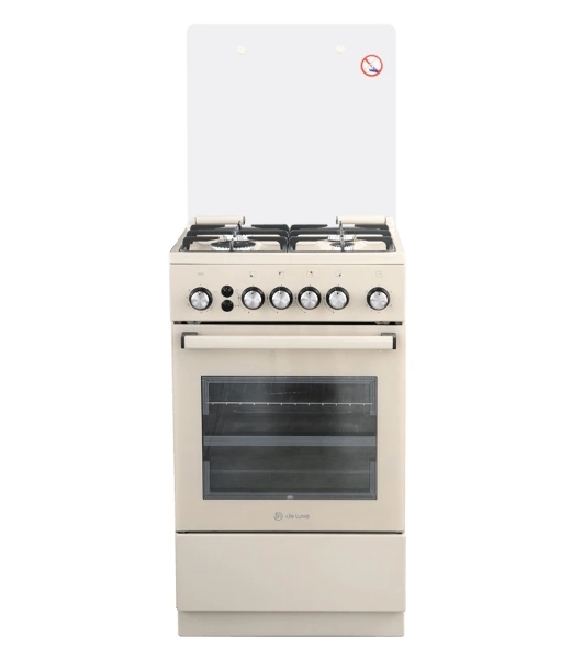 Плита газовая De Luxe 5040.40г (кр) ЧР-016 бежевый, конфорок 4 шт, духовка 46 л, 50 см x 85 см x 50 см