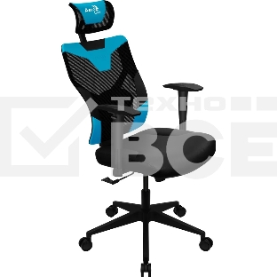 Кресло Aerocool GUARDIAN Ice Blue голубой, сетка, 150 кг, подголовник, регулируемые подлокотники, механизм качания, поясничная подушка