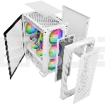 Компьютерный корпус 1STPLAYER TRILOBITE T3 White / mATX, TG / 4x 120mm LED fans inc. / T3-WH-4F1-W, фото5