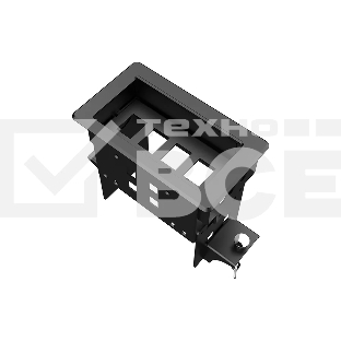 Прямоугольный металлический корпус Wize Pro WRTS-04BOX-B для модульной системы врезного лючка в стол с убирающейся крышкой для установки до 4 модулей-вставок, преустановленная рамка, черный