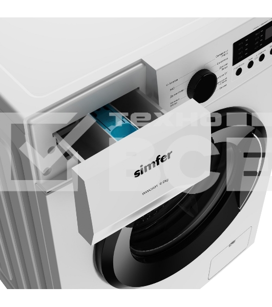 Стиральная машина Simfer WWC601 белый, загрузка фронтальная 6 кг, 1000 об/мин, класс: А++