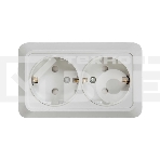 Розетка 2-м BOLLETO защ. шторки с заземл. накл. 7128х бел. ASD / IN HOME 4690612000961, фото 1