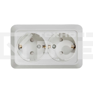 Розетка 2-м BOLLETO защ. шторки с заземл. накл. 7128х бел. ASD / IN HOME 4690612000961