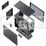 Компьютерный корпус без блока питания JONSBO D41 STD Black ATX без БП, боковая панель из закаленного стекла, mini-ITX, micro-ATX, ATX, черный, фото3