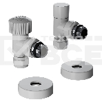 Набор термостатический угловой Royal Thermo Design Pro 15мм М30х1,5 (белый), фото 1