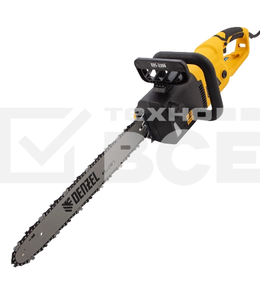 Пила цепная электрическая Denzel EDS-2200, 2,2кВт, продольная, шина 45 см, шаг 3/8, паз 1,3 мм, 62 зв