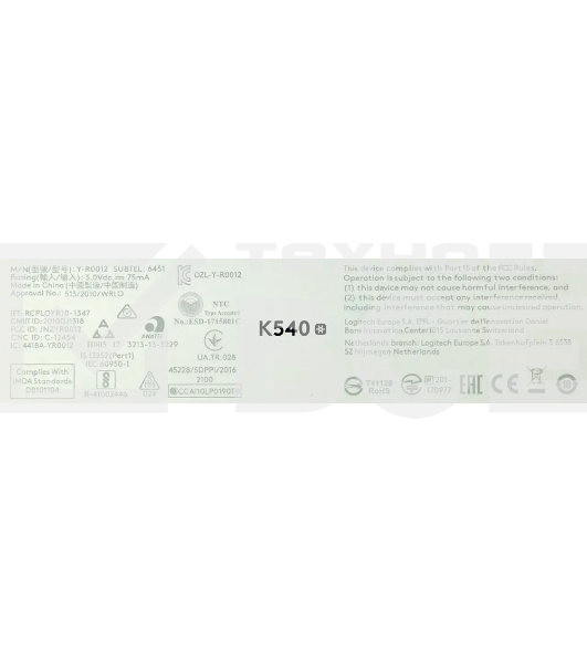 Комплект клавиатура+мышь Logitech MK540 беспроводной, USB, 1000 DPI, чёрный