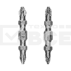 Набор бит двухстор. Gross PH2-PH2х45мм, PZ2-PZ1х45мм, сталь S2, 2 шт., фото 1