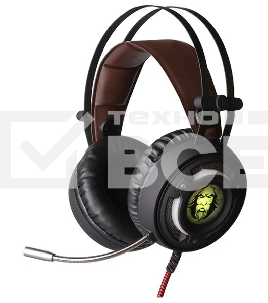 Гарнитура QUMO Atlantis чёрный, проводная, USB, подсветка