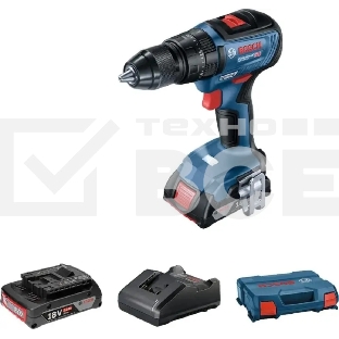 Дрель-шуруповерт Bosch GSB 18V-50 + L Аккумуляторная, Кейс