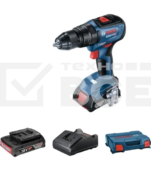 Дрель-шуруповерт Bosch GSB 18V-50 + L Аккумуляторная, Кейс