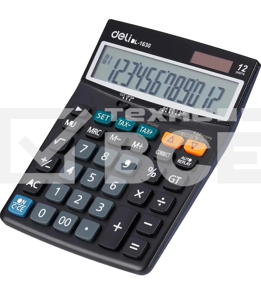 Калькулятор настольный Deli Core E1630 черный 12-разр.