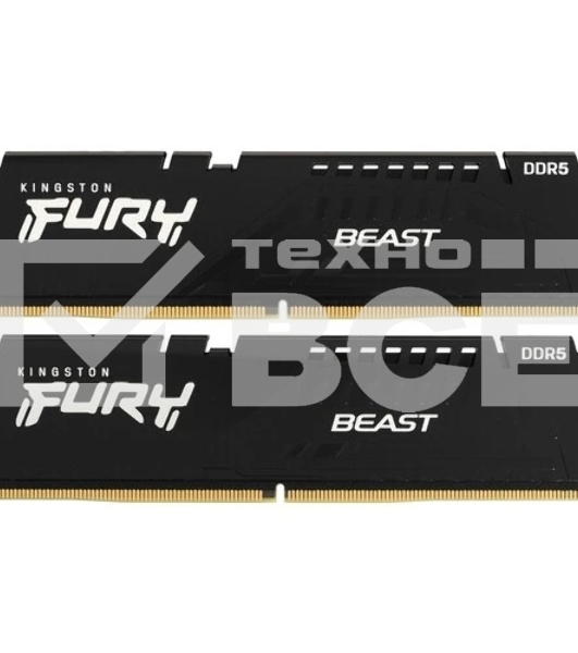 Оперативная память Kingston Fury Beast, DDR5, 32GB (2x16GB), 5600MHz, CL40, DIMM, с радиаторами, черный