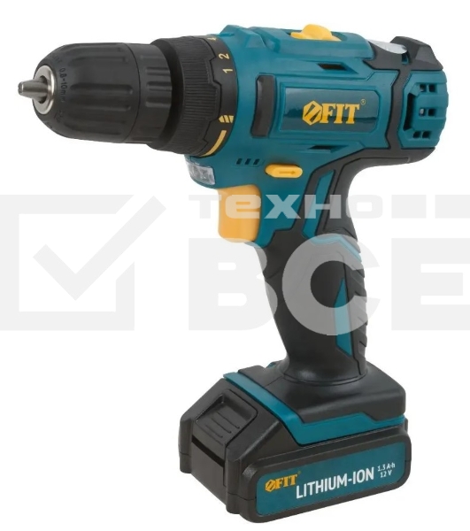 Дрель-Шуруповерт Fit CD-12M 80186, Аккумуляторная, 12В