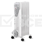 Масляный обогреватель Vitek VT-1708 W (7 секций) белый, 1500 Вт, 20 м2, термостат, фото 1